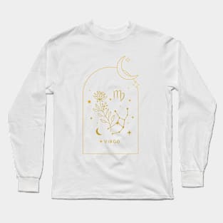 Virgo Zodiac Constellation and Flowers - Astrology and Horoscope Long Sleeve T-Shirt